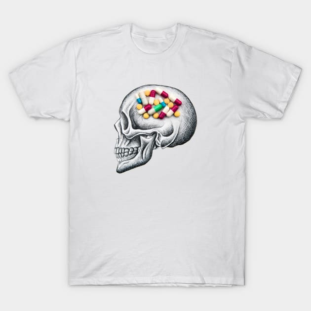 Addiction Skull Medicines - art by ben heine T-Shirt by benheineart